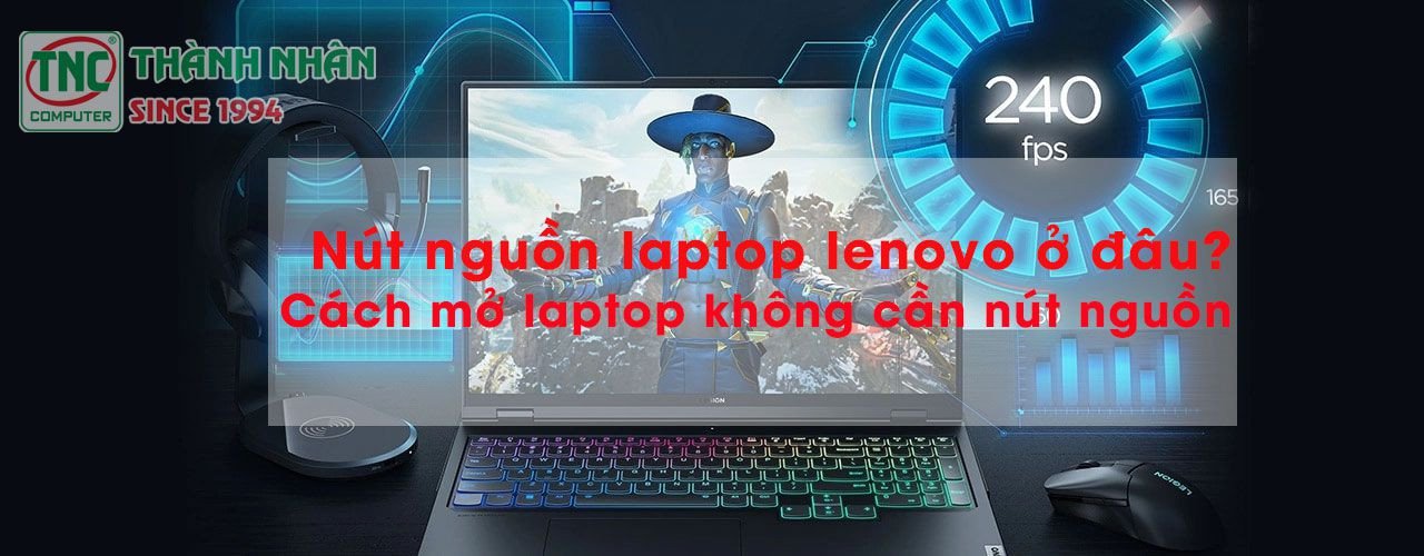 Hình ảnh minh họa vị trí nút nguồn trên laptop Lenovo, giúp người dùng dễ dàng tìm cách khởi động laptop Lenovo