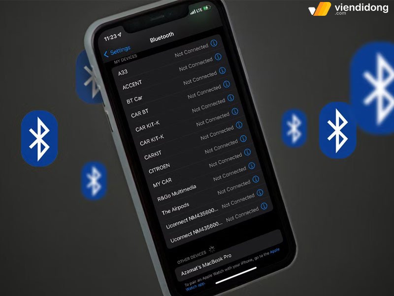 Hình ảnh mô tả sự chậm trễ khi iPhone chưa đổi tên Bluetooth