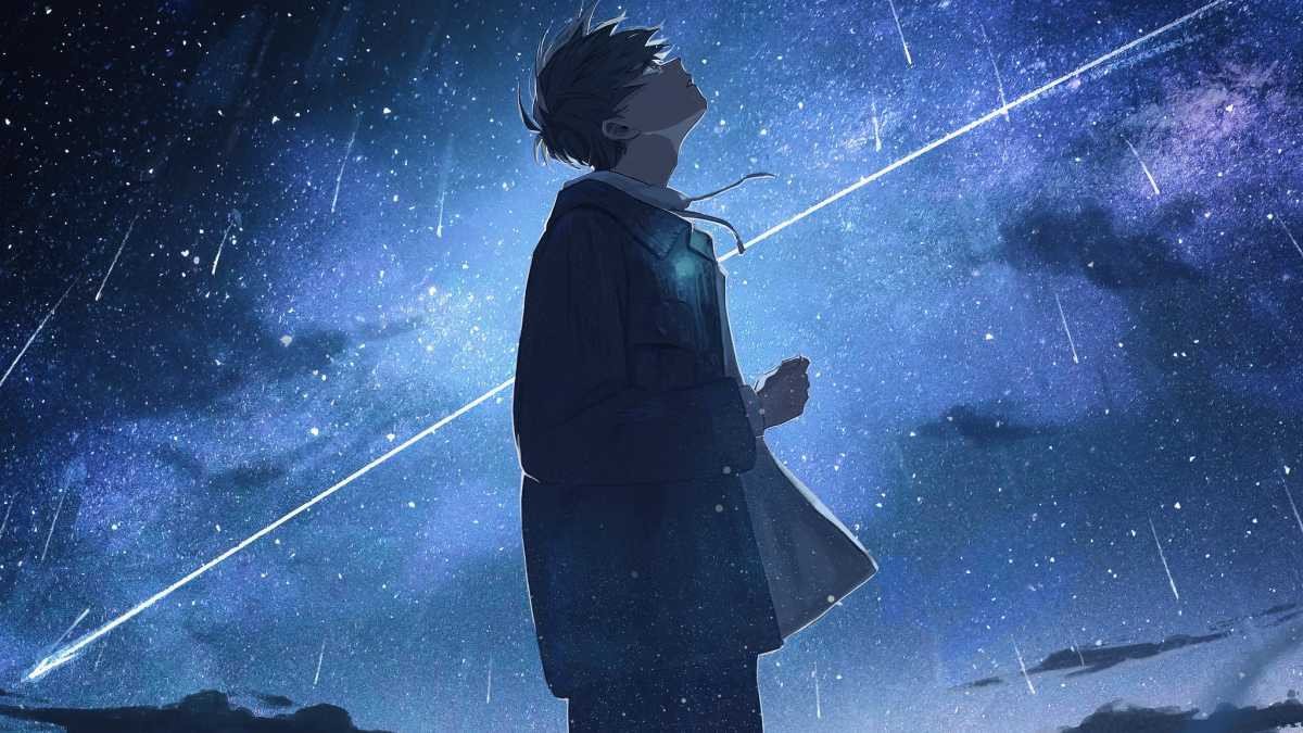 Hình nền anime chàng trai tóc bạc