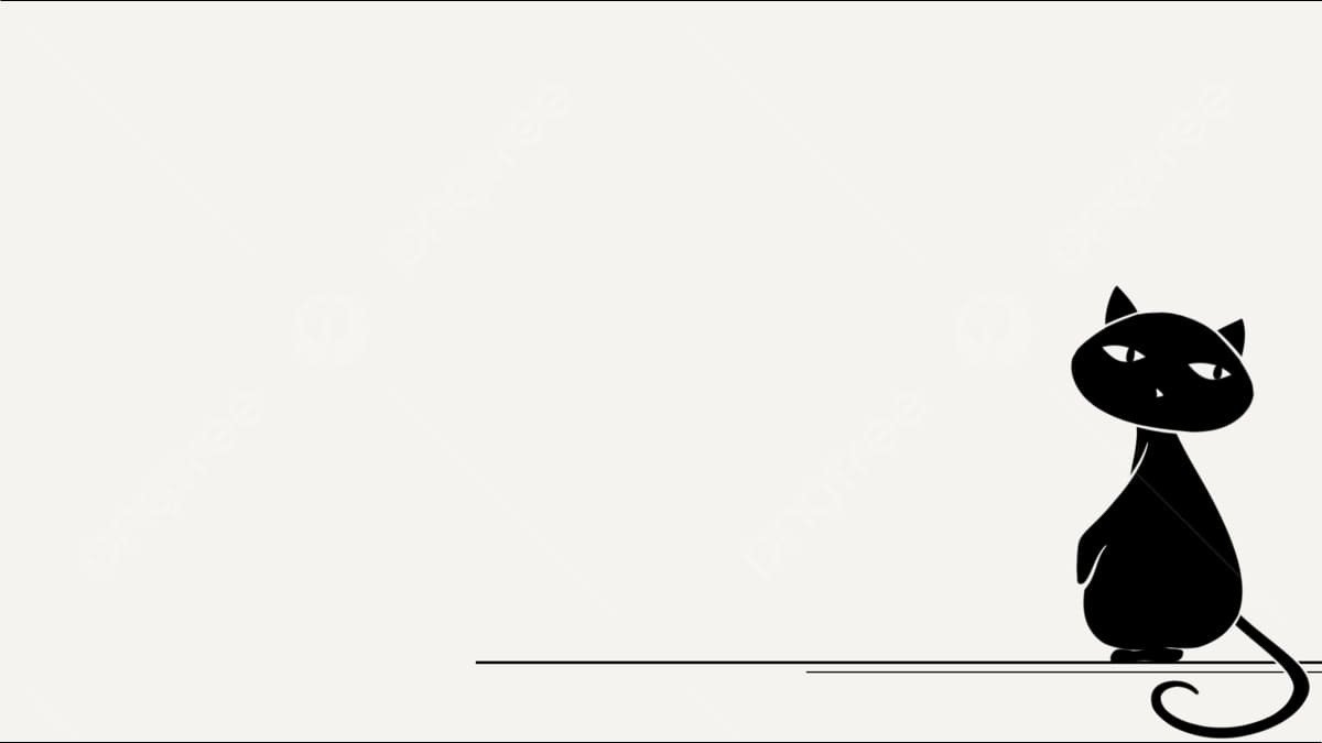 Hình nền laptop con mèo tối giản với những nét vẽ tinh tế, tạo không gian làm việc gọn gàng