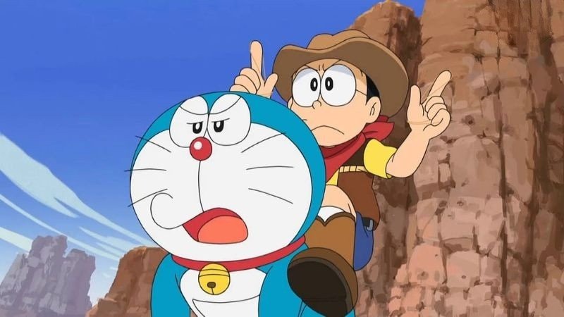 Hình nền laptop dễ thương Doraemon với biểu cảm ngộ nghĩnh