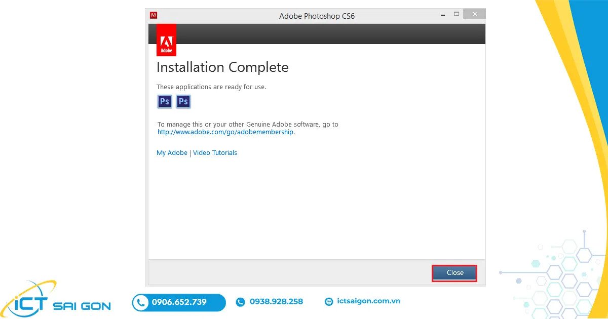 Hoàn tất cài đặt Adobe Photoshop trên laptop