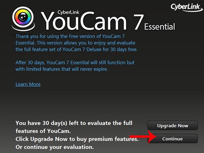 Hoàn tất cài đặt để kích hoạt camera trên laptop