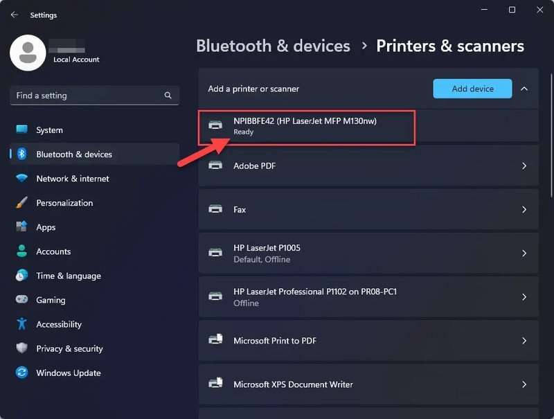 hoàn tất kết nối máy in canon tự động