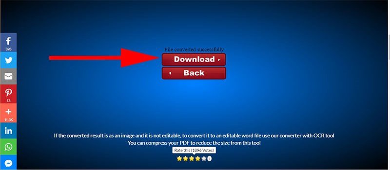 Hoàn tất tải file Word đã chuyển đổi từ PDF