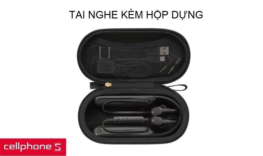 Hộp đựng và phụ kiện đi kèm tai nghe Sony WI-1000XM2