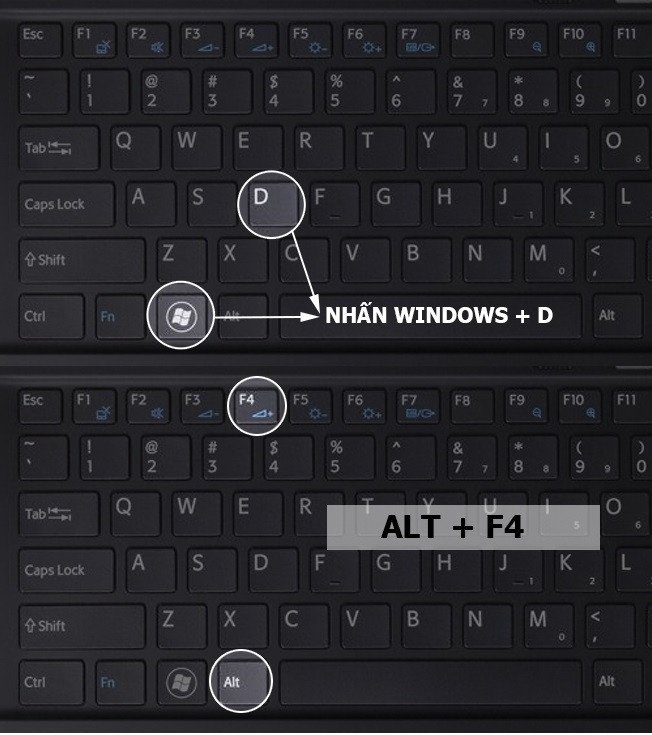 Hộp thoại tắt máy hiển thị tùy chọn restart, minh họa phím tắt khởi động lại laptop