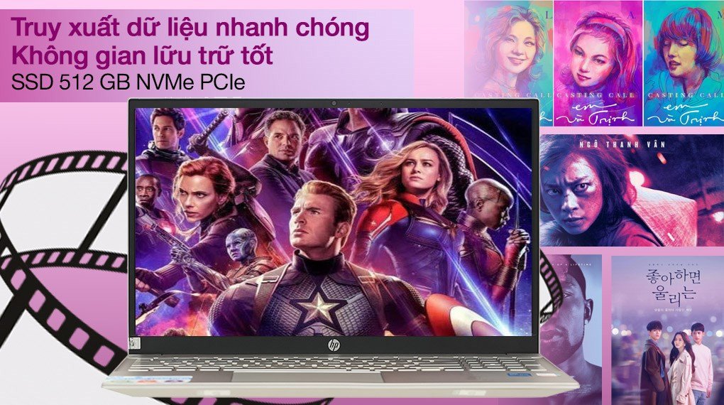 HP Pavilion với ổ cứng SSD dung lượng cao và **kích thước màn hình** đa dạng