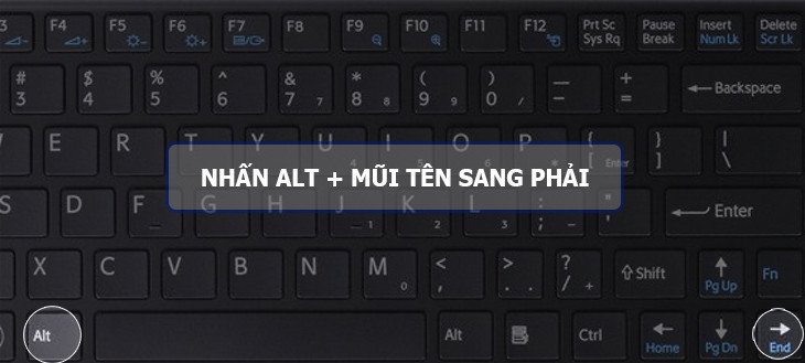 Hướng dẫn tắt laptop Windows 7 nhanh chóng bằng phím Windows và mũi tên phải.