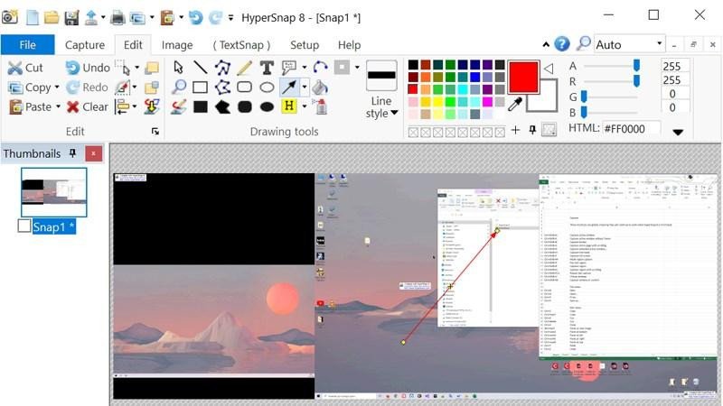 HyperSnap là ứng dụng chụp màn hình laptop giúp ghi chú và chỉnh sửa ảnh đơn giản