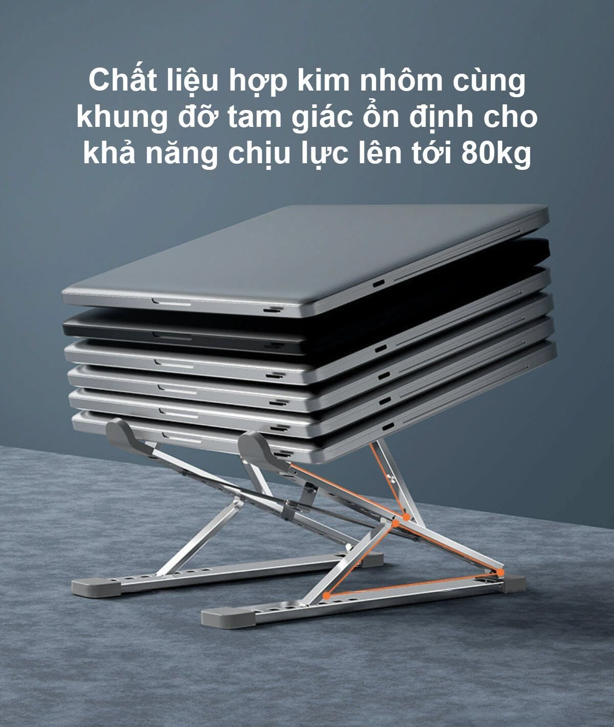 Kệ laptop 2 tầng thể hiện khả năng chịu lực mạnh mẽ