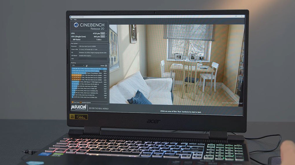 Kết quả benchmark Cinebench R20 trên Acer Nitro 5 Tiger AN515 58 52SP i5