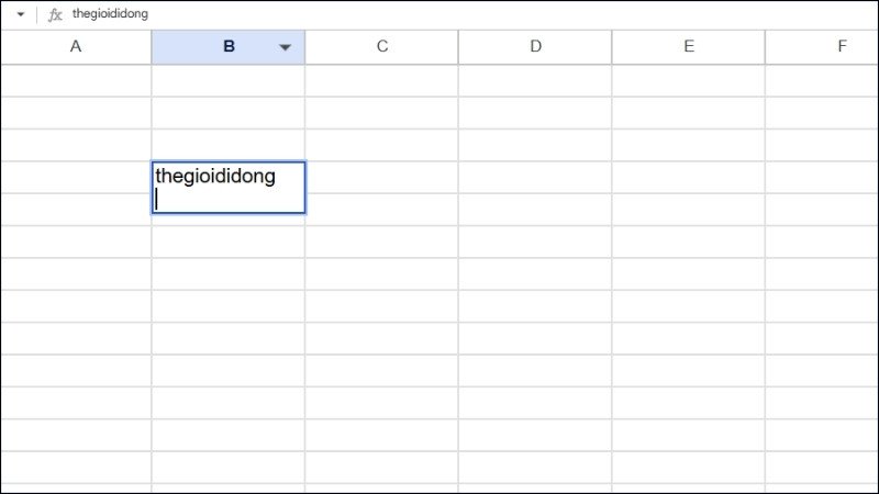 Kết quả sau khi dùng tổ hợp phím xuống hàng trong Google Sheets
