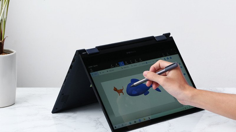 Khả năng xoay lật 360 độ của laptop Asus Vivobook Flip 14