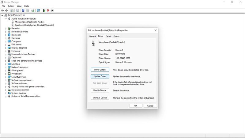 khắc phục lỗi micro win 11