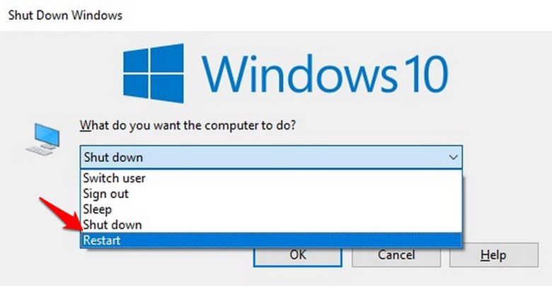 Khởi động lại laptop để khắc phục lỗi không bắt được WiFi từ điện thoại