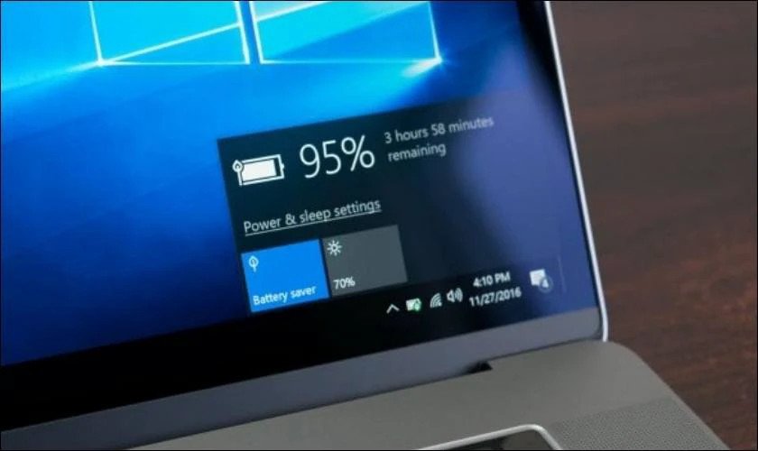 Khởi động lại laptop sau khi cài driver pin