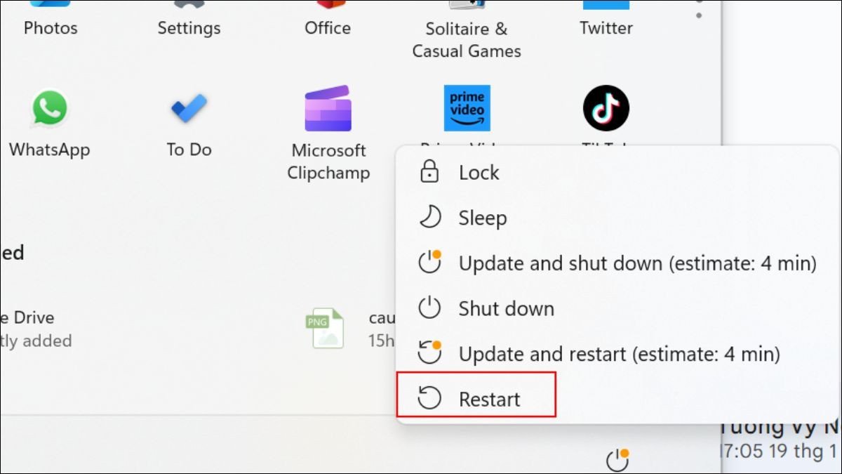 Khởi động lại máy tính thường xuyên giúp duy trì hiệu suất laptop