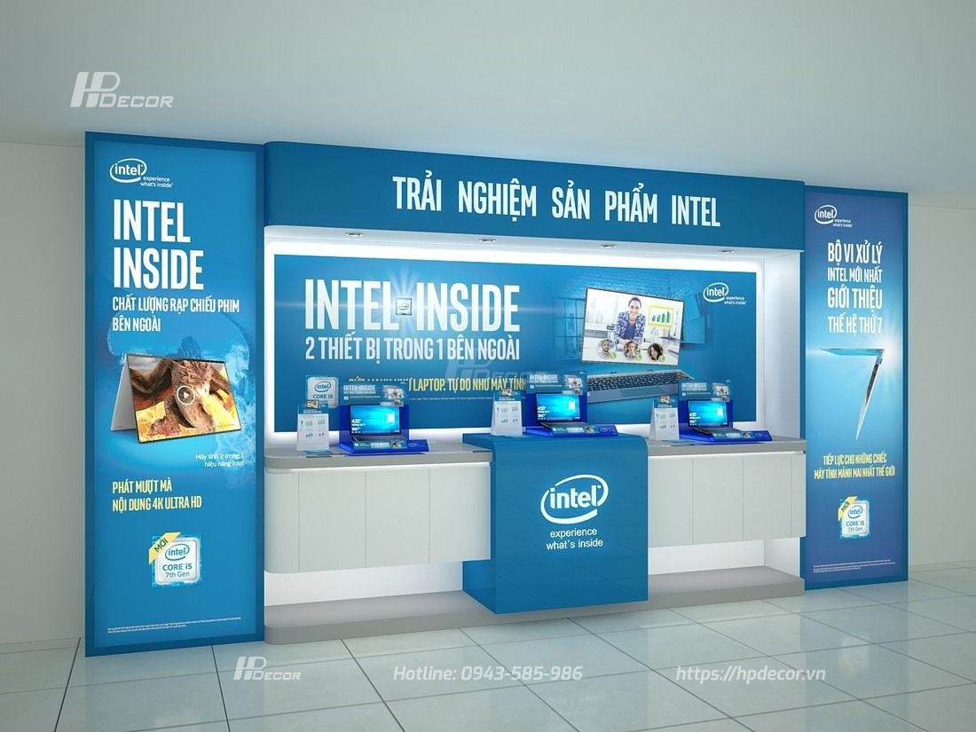 Không gian trưng bày laptop chuyên nghiệp, bố trí khoa học để tối ưu trải nghiệm khách hàng