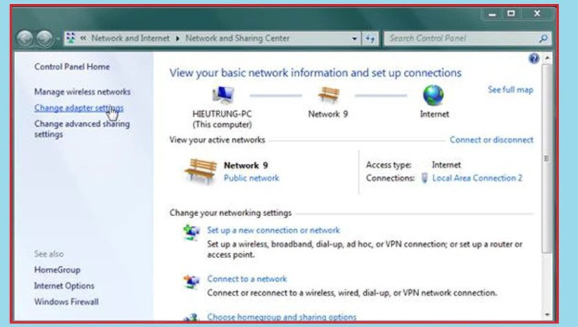 Kích hoạt chia sẻ kết nối Internet cho mạng Wifi ảo trên Win 7