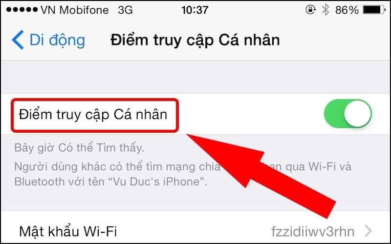 Kích hoạt điểm truy cập cá nhân trên iPhone để phát wifi