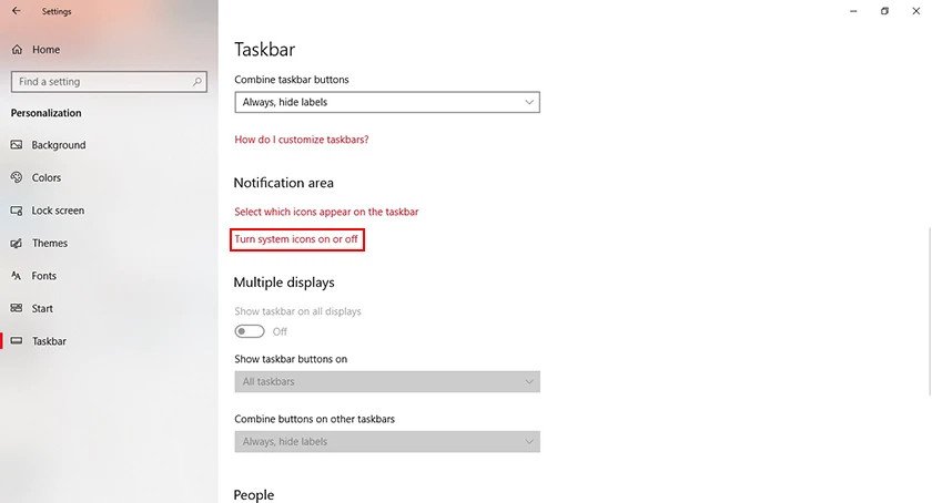 Kích hoạt lại biểu tượng nguồn pin trong cài đặt hệ thống