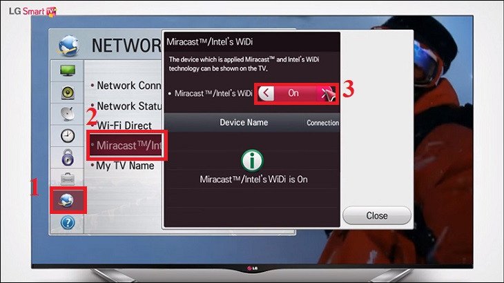 Kích hoạt Miracast/Intel WiDi trên tivi LG NetCast