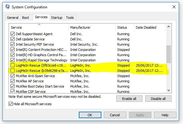 Kích hoạt tất cả các dịch vụ hệ thống qua System Configuration để sửa lỗi mạng