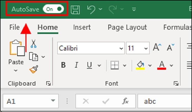 Kích hoạt tính năng Auto Save để tự động lưu file Excel lên OneDrive