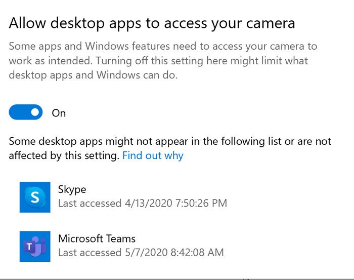 Kích hoạt tính năng cho phép ứng dụng desktop truy cập camera trên laptop Windows 10