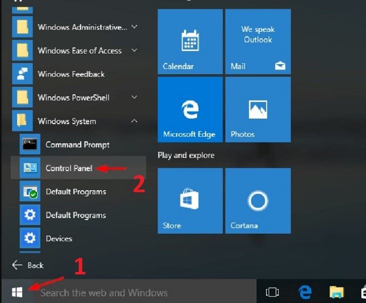 Kiểm tra bàn phím laptop bằng Control Panel