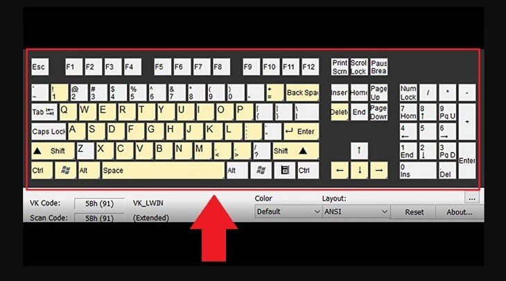 Kiểm tra bàn phím laptop bằng phần mềm Keyboard Test Utility