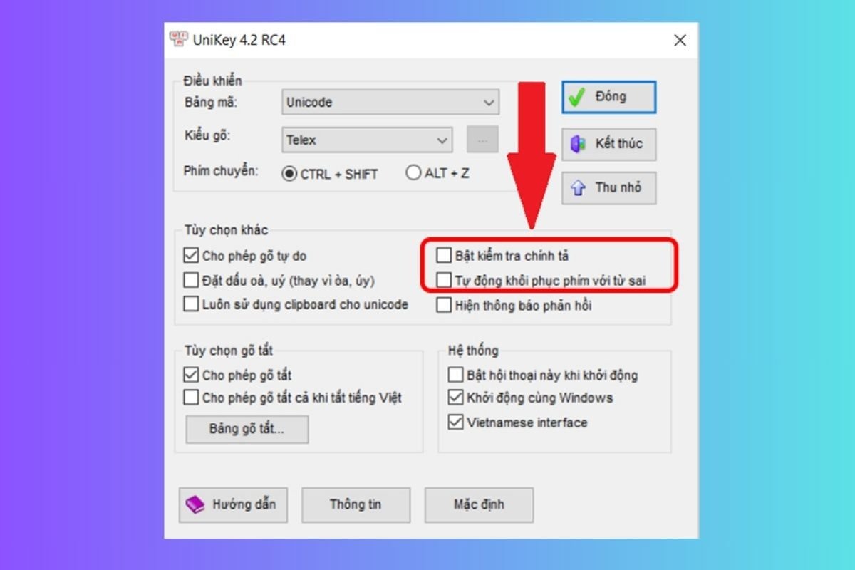 Kiểm tra bộ gõ tiếng Việt Unikey hoặc Vietkey đã được cài đặt và kích hoạt chưa