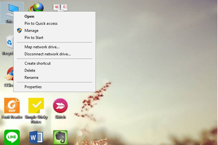 Kiểm tra cấu hình laptop Win 10 bằng cách nhấp chuột phải vào biểu tượng This PC.