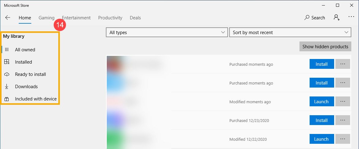 Kiểm tra danh sách ứng dụng đã sở hữu trong Thư viện của tôi