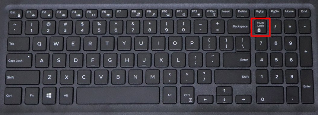 Kiểm tra đèn NumLock khi bàn phím laptop bị liệt phím số