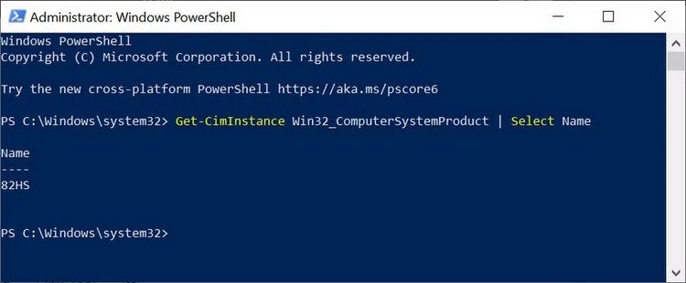 Kiểm tra đời máy tính laptop - Dùng PowerShell để xem tên model