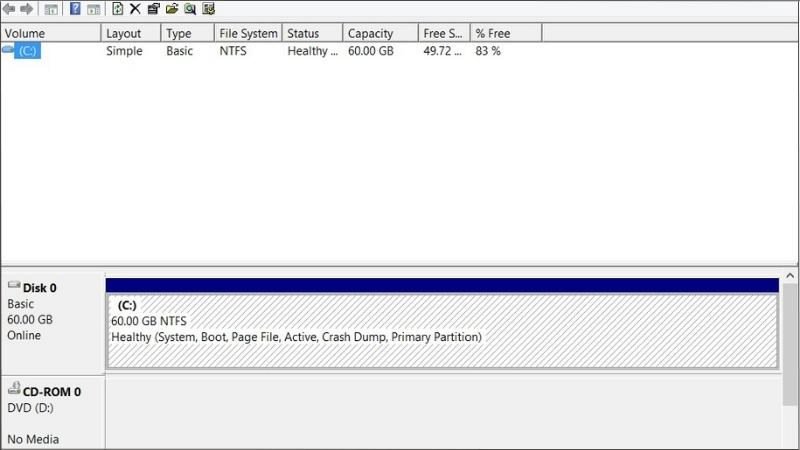 Kiểm tra dung lượng ổ cứng của laptop mới mua qua Disk Management