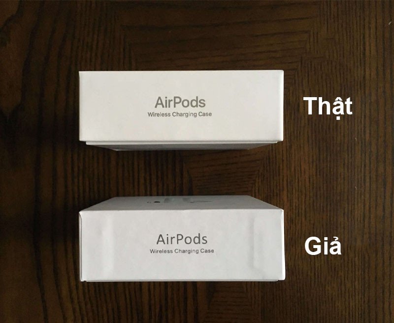 Kiểm tra font chữ và khoảng cách ký tự trên hộp AirPod thật