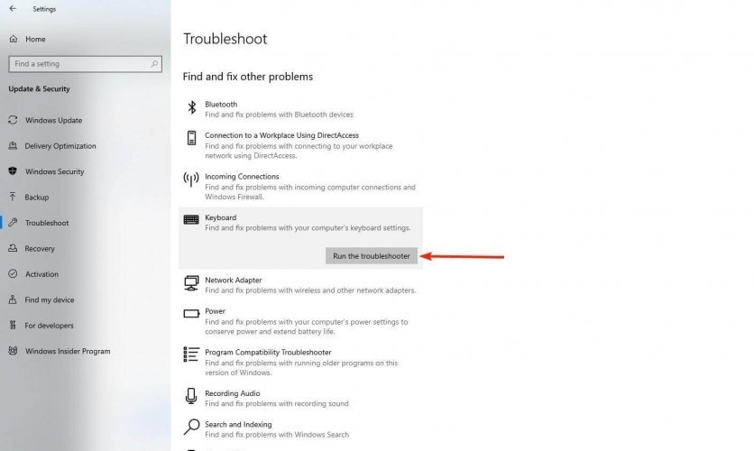 Kiểm tra lỗi bàn phím laptop tự nhảy chữ bằng Troubleshooter