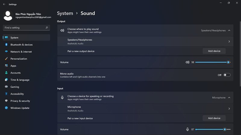 kiểm tra mic laptop windows 11