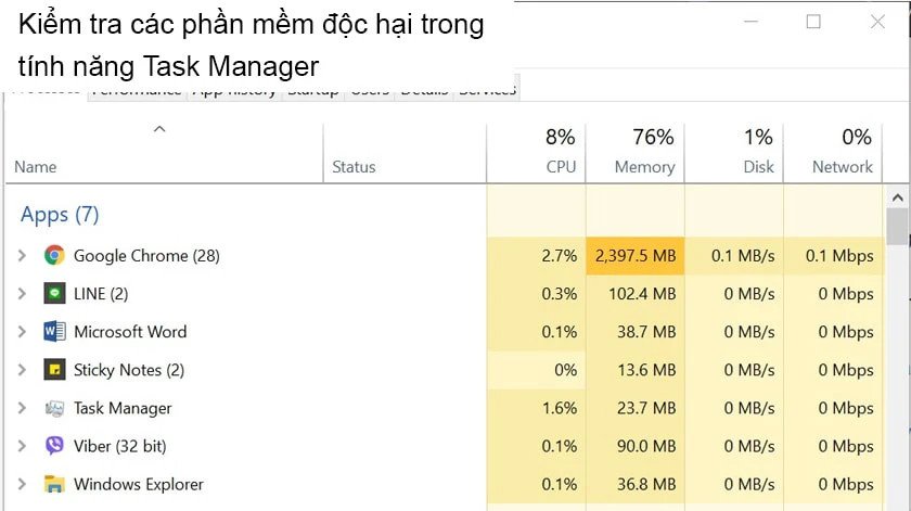 Kiểm tra phần mềm diệt virus trên màn hình laptop để giải quyết tình trạng máy tính kêu rè rè.
