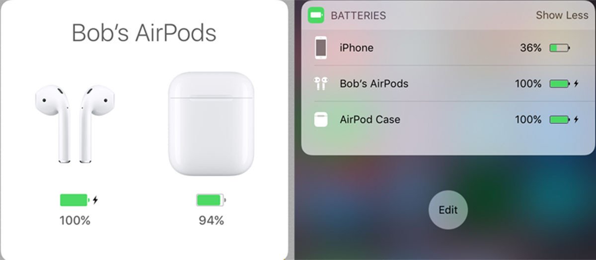 Kiểm tra phần trăm pin của AirPod khi một bên tai nghe không kết nối được