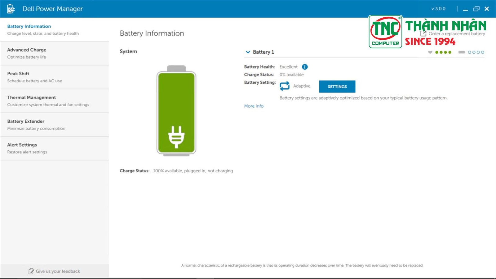 Kiểm tra pin laptop Dell bằng phần mềm