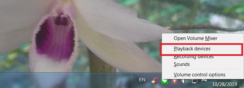 Kiểm tra Playback Devices trên laptop bị mất tiếng