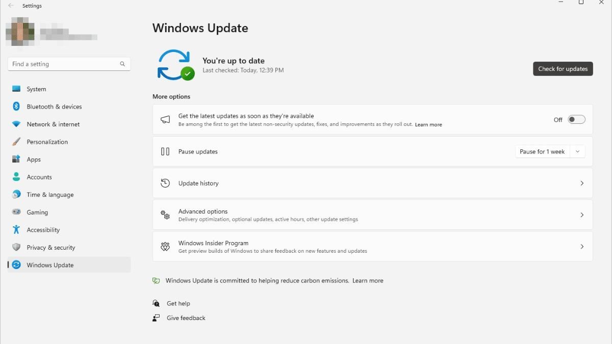 Kiểm tra và cài đặt các bản cập nhật Windows sau khi khôi phục cài đặt gốc Dell