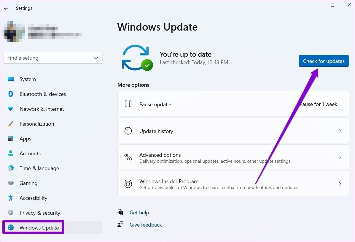 Kiểm tra và cài đặt cập nhật Windows 11 để khắc phục lỗi tai nghe.