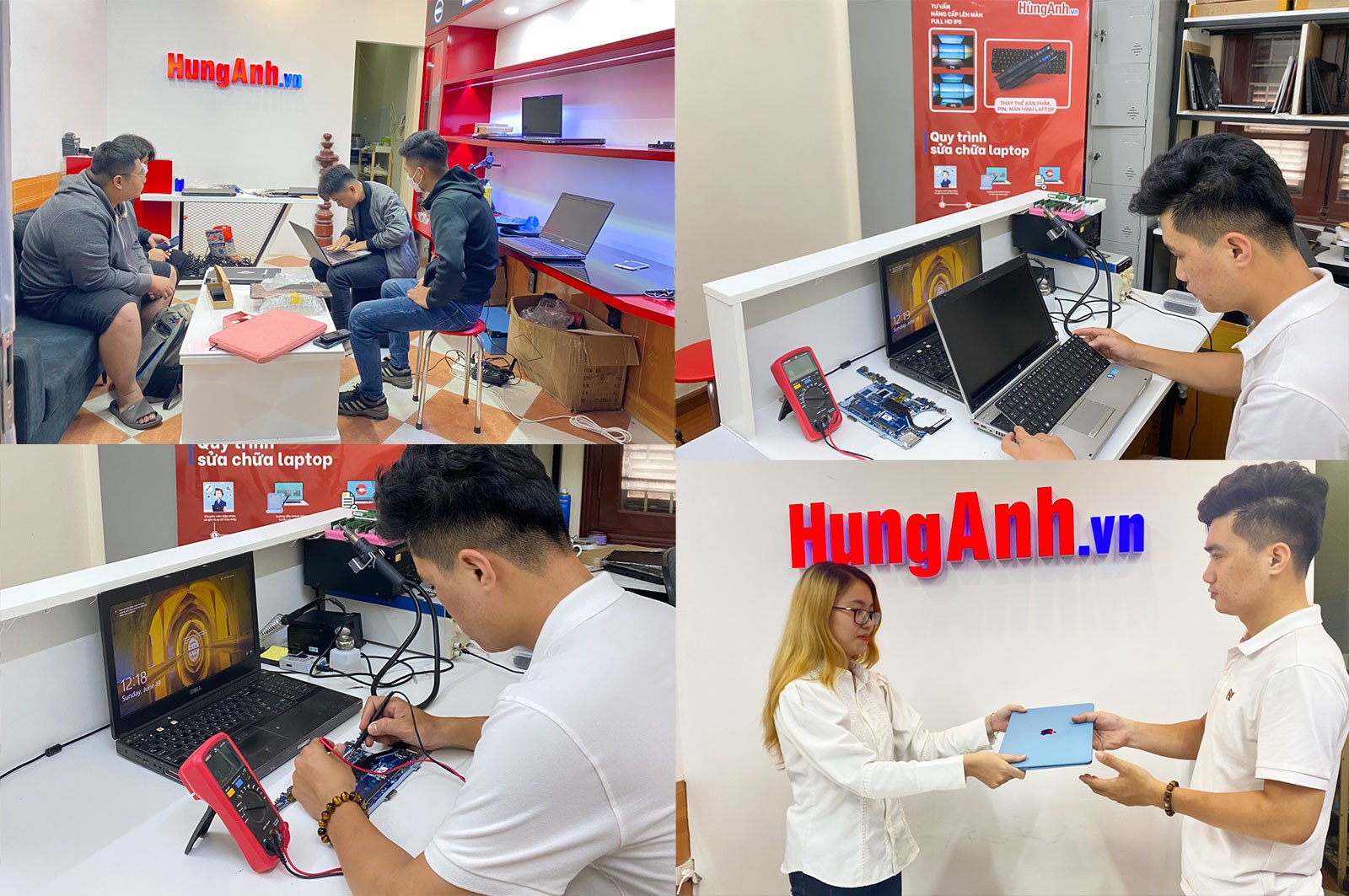 Kỹ thuật viên đang thực hiện thay màn hình laptop Asus Vivobook 15 OLED
