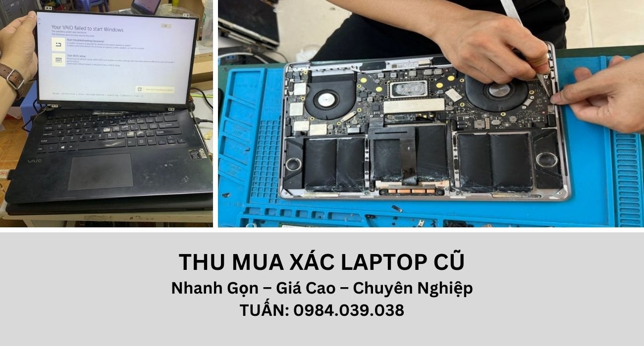 Kỹ thuật viên kiểm tra xác laptop để định giá