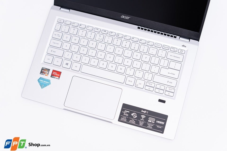 Laptop Acer Swift 3 SF314-43-R4X3 R5 5500U màu bạc, mỏng nhẹ và pin bền bỉ, mẫu laptop 15 triệu lý tưởng cho người di chuyển
